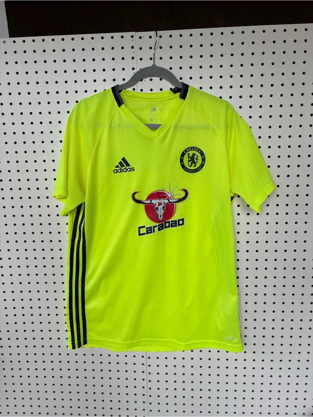 2016-2017 Adidas Carabao Cup Jersey Chelsea Neon Yellow Size Large